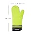Detachable Silicone Oven Mitt - 1 Pair of Extra Long Professional Heat Resistant Potholder Gloves - Green