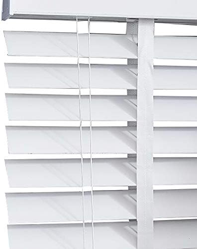 Kitchen/Bathroom/Bedroom White Venetian Blinds Waterproof Wooden Blinds Window with Tapes 50mm Slat Fittings 60/80/90/110/120/150cm Wide Size 110cm×250cm/43.3in×98.4in