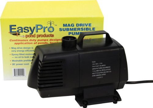 EasyPro EP2200 Submersible Mag Drive Pond Pump, Max Flow 2200 Gallons-Per-Hour