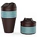 Jerrybox Travel Coffee Mug, BPA Free Silicone Water Bottle, Reusable 12oz Compact Tea Cup (Blue)