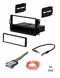 ASC Audio Car Stereo Radio Dash Install Kit, Wire Harness, and Antenna Adapter to Install a Single Din Radio for 2004 2005 2006 2007 2008 Pontiac Grand Prix w/ No Factory Premium Amp