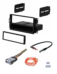 ASC Audio Car Stereo Radio Dash Instale el kit, el mazo de cables y el adaptador de antena para instalar un solo radio Din para 2004 2005 2006 2007 2008 Pontiac Grand Prix sin ningún amplificador Premium de fábrica