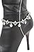 TrendyFashionJewelry TFJ Women Band Boot Silver Metal Chain Bracelet Turquoise Blue Bead Shoe Feathers Charms