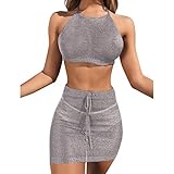 Mikey Store Women Sling Sleeveless Holiday Party Mini Dress Skirt Suit Sexy