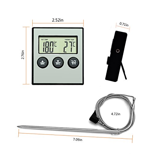 Hotloop Digital Oven Alarm Thermometer & Timer Baking & Cooking Food
