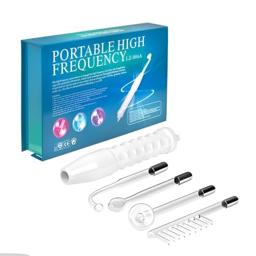 Aparelho de Alta Frequência Portátil Bivolt (110v/220v) com 4 Eletrodos – Facial e Capilar – Estética Profissional para Tratamentos de Pele e Cabelos