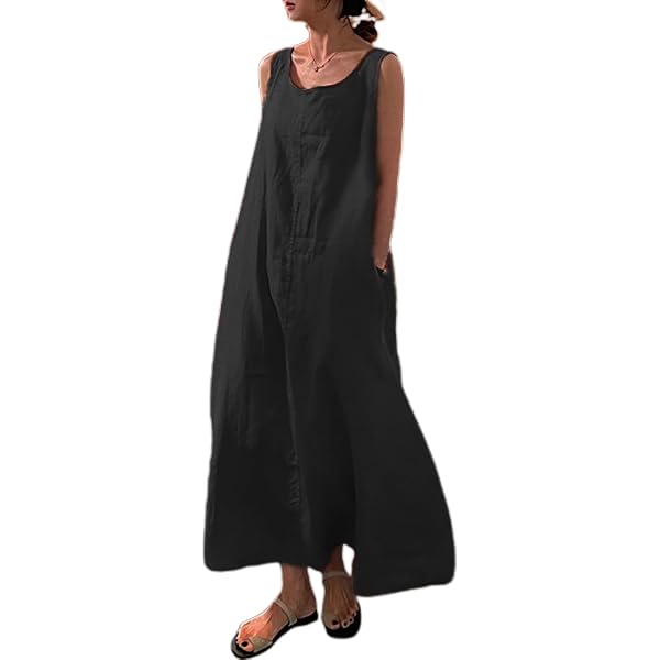 BIVENANT Women's Sleeveless Floral Maxi Dress With Pockets - Loose Tank V-Neck Casual Summer Dress (2024 Style)