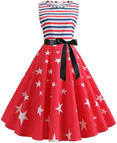 Vintage Dresses, Womens Floral Printed Sleeveless Casual Evening Party FORUU