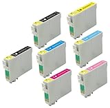 Epson Stylus Photo Ink Cartridge Replacement, 7 Pack Elite Supplies ® Remanufactured Inkjet Cartridge Replacement for #48 T048 T0481, Epson T048120 T048220 T048320 T048420 T048520 T048620 Works With Epson Stylus Photo R200, Stylus Photo R220, Stylus Photo R300, Stylus Photo R300M, Stylus Photo R320, Stylus Photo R340, Stylus Photo R500, Stylus Photo R600, Stylus Photo RX500, Stylus Photo RX600, Stylus Photo RX620 (2 Black, 1 Cyan, 1 Magenta, 1 Yellow, 1 Light Cyan, 1 Light Magenta)