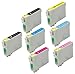 Epson Stylus Photo Ink Cartridge Replacement, 7 Pack Elite Supplies ® Remanufactured Inkjet Cartridge Replacement for #48 T048 T0481, Epson T048120 T048220 T048320 T048420 T048520 T048620 Works With Epson Stylus Photo R200, Stylus Photo R220, Stylus Photo R300, Stylus Photo R300M, Stylus Photo R320, Stylus Photo R340, Stylus Photo R500, Stylus Photo R600, Stylus Photo RX500, Stylus Photo RX600, Stylus Photo RX620 (2 Black, 1 Cyan, 1 Magenta, 1 Yellow, 1 Light Cyan, 1 Light Magenta)