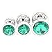 Eastern Delights 3 Pcs Jewelry Anal Plug Steel Metal Butt Plated Plug with Penis Condom, Dark Green