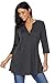 Podlily Women Button V Neck 3 4 Sleeve Cable Knit Sweater With Pockets Tunic Pullover S-XXL