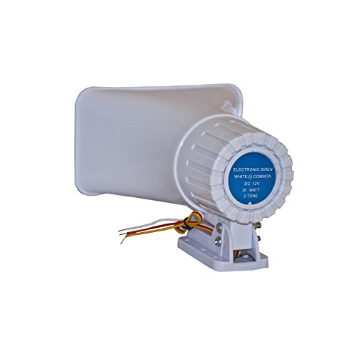 ALEKO-BS112-12-V-Big-Electronic-Wired-Alarm-Siren-Horn-for-Security-System-White-Color