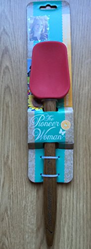 Pioneer Woman Cherry Red Silicone Spoon 12 3/4 Wood Handle Spatula