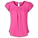 Simier Fariry Women O Neck Short Sleeve Pleated Blouse For Women Red 12