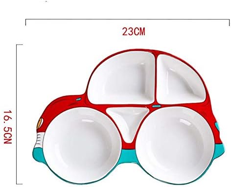 Duona 子供用食器 車 ベビー食器 動物の形 可愛い 安全衛生 抗菌 滑り止め お食事 離乳食 今だけスーパーセール限定 エコ竹繊維製品 誕生日 レッド プレゼント