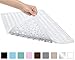 Gorilla Grip Original Bath, Shower, and Tub Mat (35x16), Machine Washable, Antibacterial, BPA, Latex, Phthalate Free, Bathtub Mats with Drain Holes & Suction Cups, XL Size Bathroom Mats (Snow Opaque)