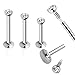 CrazyPiercing 6Pcs 16G 6-10MM Stainless Steel Lip Rings Nose Studs Piercing Internally Threaded