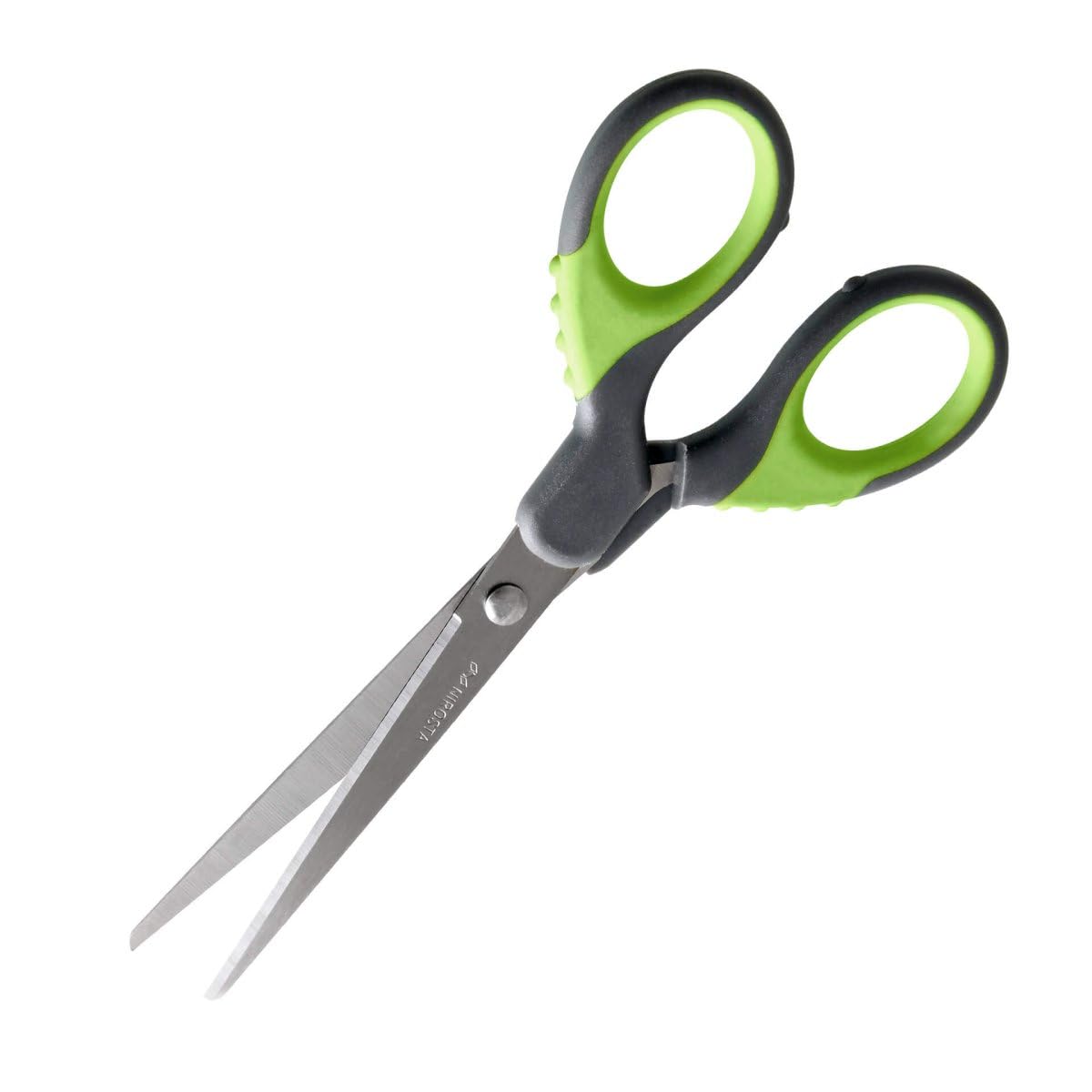 Nirosta Soft Grip Scissors 17cm, Sharp Kitchen & Home Tool, All purpose, Multipurpose Kitchen Shears, General Home Office Use, Stainless Steel, Anti-Slip Comfort Grip, 21x7x1cm, Grey & Green