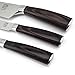 ISSIKI Cutlery 3 Knife Set, GYUTO 8inch Chef's Knife & 5inch Utility & 3.5inch Paring Directed by Japanese, Impressive Deluxe Gift Box, Stainless Steel Blade w/ Prolonged Sharpness, Pakkawood Handle