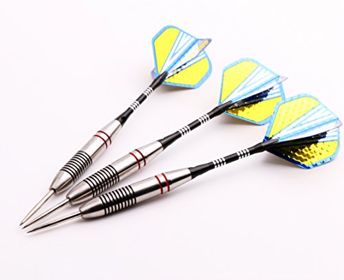 MAXMAU 3 Sets of Steel Tip Darts with Aluminium Shafts 23 Grams Dart Set - Thumbnail 3