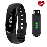 Heart Rate Fitness Tracker,CAMTOA ID101HR Wireless Fitness Monitor,Smart Bracelet,Bluetooth 4.0 Heart Rate monitor-Waterproof IP67,Sleep Monitor,Notification Alerts Wristband for Android IOS Phones