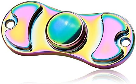 SpinnerGuys Hand Fidget Spinner Toy, Metal, High Speed between 3-4 Mins, EDC Gift for Kids and Adults Killing Time, Good for ADHD Anxiety Focus (Rainbow)
