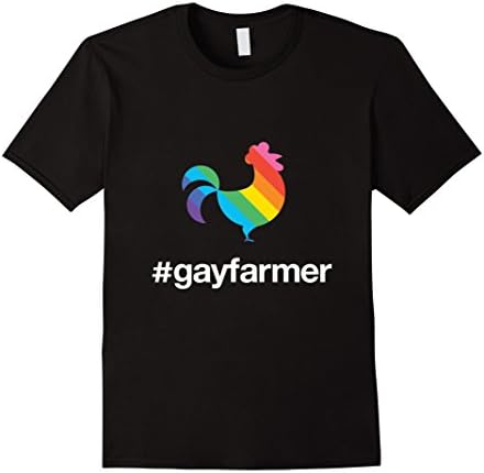 Mens Hashtag Gay Farmer Pride Chicken T-Shirt Medium Black