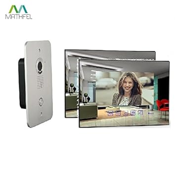 2 Draht Video Türsprechanlage Gegensprechanlage mit 7 '' Monitor (2x SpiegelGlas)