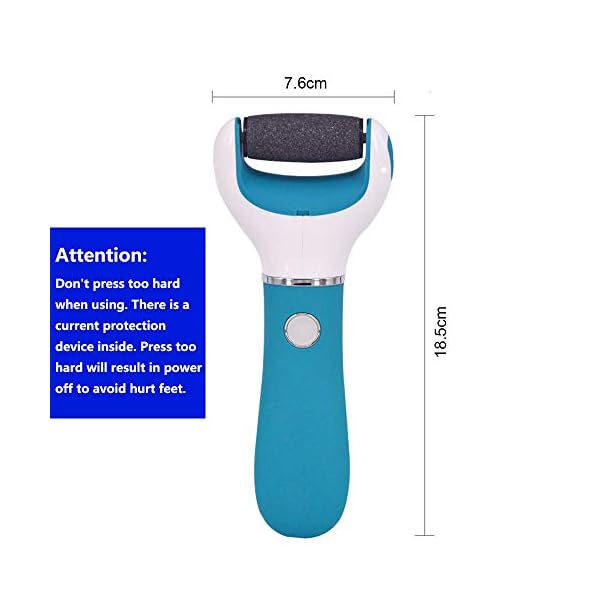 BOMPOW-Electronic-Foot-File-Hard-Skin-Remover-Pedicure-Tool-with-2-Roller-and-Rechargeable-Callus-Foot-Care-Tool-for-Dry-Dead-and-Cracked-Feet-Blue BOMPOW Electric Foot File, Hard Skin Remover for Feet, Pedicure Tool with 2 Roller and Rechargeable Callus Foot Care…
