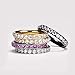 TIGRADE 3mm Women Titanium Engagement Ring Cubic Zirconia Eternity Wedding Band Size 3 to 13.5(Silver, 10)