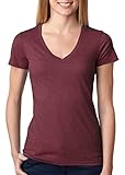 Bella + Canvas Womens 3.4 oz. Triblend Deep V-Neck (8435) -MAROON TRIBL -L