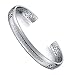 Polished Silver Hollow-out All Things Are Possible Stainless Steel Cuff Bangle Bracelet