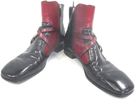 Amazon プラダ Prada ブーツ ショートブーツ メンズ 黒 レッド 中古 服 ファッション小物 通販 Amazon プラダ Prada ブーツ ショートブーツ メンズ 黒 レッド 中古 服 ファッション小物 通販