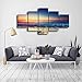 Cao Gen Decor Art-AS40139 5 Panels Framed Wall Art Blue Ocean Sea Canvas Prints Picture Seaview Pictures Painting On Canvas Modern Seascape Home Office