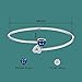 Sterling Silver Double Heart Cuff Bangle Bracelet with Blue Sapphire Flex for Women 7'' (Clearance)