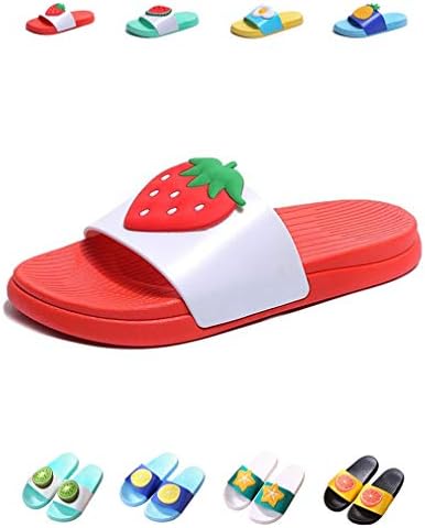 YUHUAWYH Kid Boy Girl Cute Bathroom Slippers Summer Beach Sandals Women Men Indoor Shower Shoes Colorful Fruit Slippers for Family