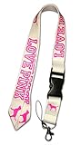 Love Pink Lanyard Key Chain Holder (White)