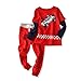 Kids Boys Clothing Sets 2 Pieces Little Boys Long Sleeve Clothes Suit Outfit (4T, Red)