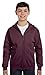 Hanes Comfortblend EcoSmart Full-Zip Kids' Hoodie Sweatshirt, Deep Red, Medium