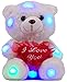 Ritmika Stuffed Teddy Bear Plush LED Toy with I Love You Heart Pillow, White 12