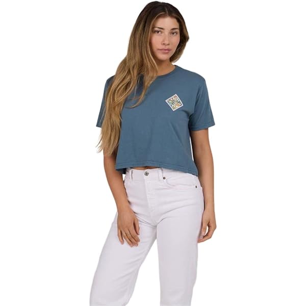 Salty Crew Women's Boardwalk Long Sleeve Crop, Black at