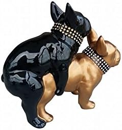 Laure TERRIER Sculpture 2 Dogs French Bulldogs Lovers. Length 7,5 inches. Ceramic Model, Decoration