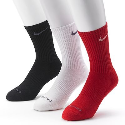 nike dri fit cushion crew socks white