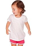 Kavio! Unisex Infants Slub Raw Edge Crew Neck Short Sleeve