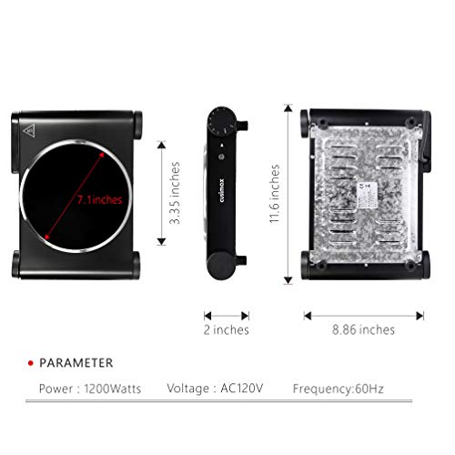 CUSIMAX Electric Burner Hot Plate for Cooking Cast Iron hot plates Heat