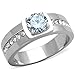 Marimor Jewelry Men's 1.75 Carat Round Cut Cubic Zirconia, Silver Stainless Steel Ring Size 10