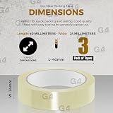G4GADGET 3 Pack Clear Cello Tape 24mm 45 Micron Packaging Tape view 2