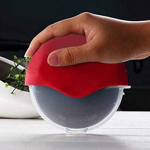 Yagot Edelstahl Gebäck Pizzaschneider Küchenwerkzeug Pizza Rad Messer Hob Graters (Rot)