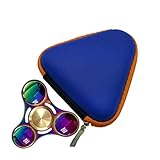 Staron Fashion Fidget Hand Spinner Finger Focus ADHD Autism Toy Bag Box Triangle Case (Blue)